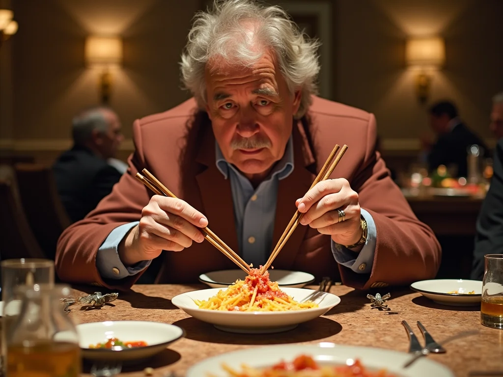 fumbling with chopsticks or accidentally