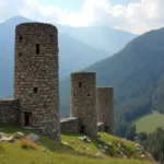 Ancient stone towers of Svaneti in Georgia