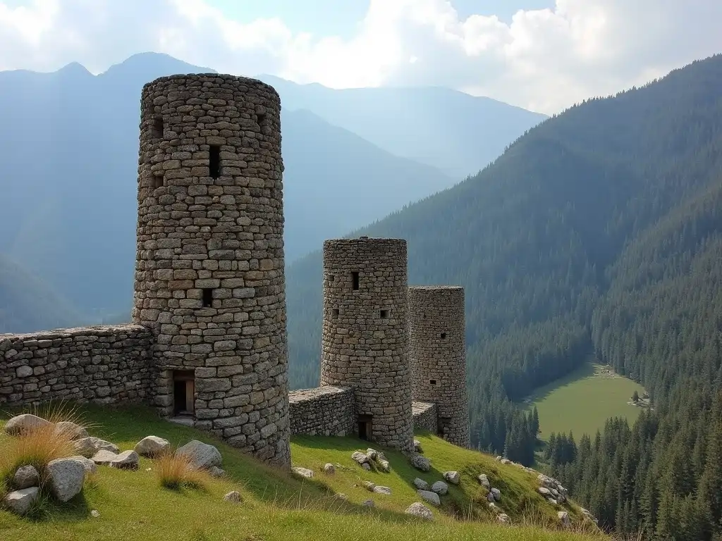 Ancient stone towers of Svaneti in Georgia