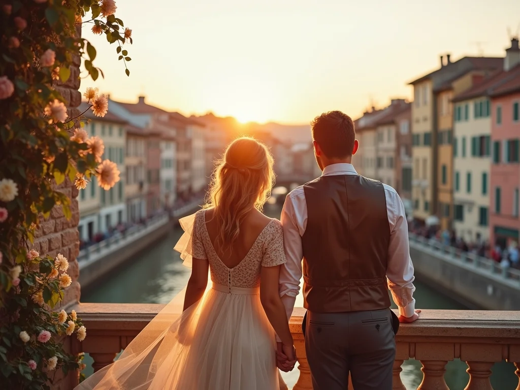 Couples seeking romance in urban enchanting European city