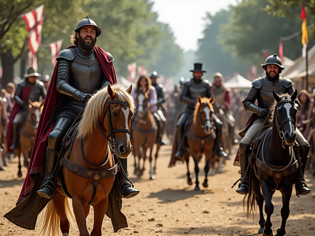 Texas Renaissance Festival surrounded by costumed characters
